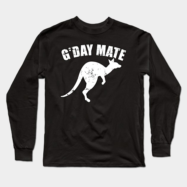 G'day mate australia kangaroo Long Sleeve T-Shirt by Designzz